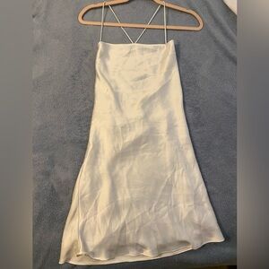 ZARA white satin slip mini dress